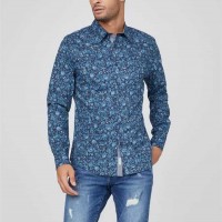 Мужская Рубашка (Woodrow Floral Shirt) 58453-01 Silk Синий Мульти