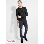 Мужской Лонгслив GUESS (Warehouse Long-Sleeve Henley) 41893-01 Реактивний Черный Мульти