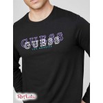 Чоловічий Лонгслів GUESS Factory (Champ Long-Sleeve Logo Tee) 58104-01 Реактивний Чорний