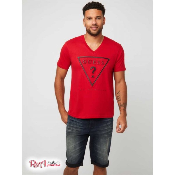 Мужская Футболка GUESS Factory (Taft Embossed Logo Tee) 37444-01 Varsity Красный