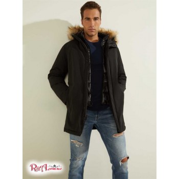 Чоловіче Пальто (Brian Faux-Fur Hooded Coat) 42244-01 Jet Black Multi