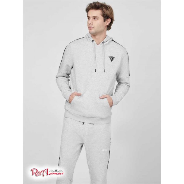 Мужское Худи GUESS Factory (Lark Logo Hoodie) 63884-01 Светлый Melange Серый