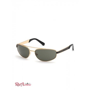 Чоловічі Сонцезахисні Окуляри (Narrow Oval Sunglasses) 64104-01 Shiny Золотий/Зелений