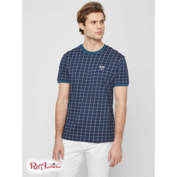 Чоловіча Футболка GUESS Factory (Joon Crewneck Tee) 63924-01 Шовк Синій Мульти