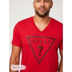 Мужская Футболка GUESS Factory (Taft Embossed Logo Tee) 37444-01 Varsity Красный