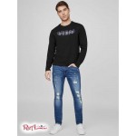 Чоловічий Лонгслів GUESS Factory (Champ Long-Sleeve Logo Tee) 58104-01 Реактивний Чорний