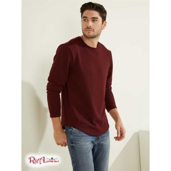 Мужской Crewneck GUESS (Textured Jersey Crewneck) 41854-01 Vino