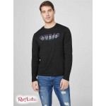 Чоловічий Лонгслів GUESS Factory (Champ Long-Sleeve Logo Tee) 58104-01 Реактивний Чорний
