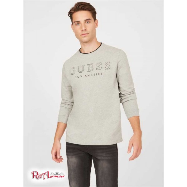 Мужской Лонгслив GUESS Factory (Kalico Logo Long-Sleeve Tee) 37254-01 Светлый Heather Серый