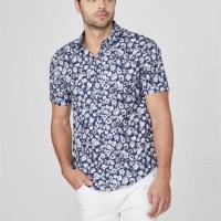 Мужская Рубашка (Ronaldo Floral Shirt) 63744-01 Silk Синий Мульти