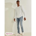 Мужской Crewneck GUESS (Textured Jersey Crewneck) 59474-01 Pure Белый Мульти
