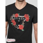 Чоловіча Футболка GUESS Factory (Shane Floral Logo Tee) 63944-01 Реактивний Чорний