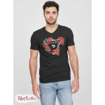 Чоловіча Футболка GUESS Factory (Shane Floral Logo Tee) 63944-01 Реактивний Чорний