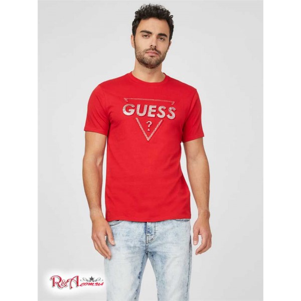 Чоловіча Футболка GUESS Factory (Lenny Logo Tee) 58374-01 Varsity Червоний