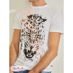 Чоловіча Футболка GUESS (Leopard Brushstroke Tee) 59465-01 Чистий Білий