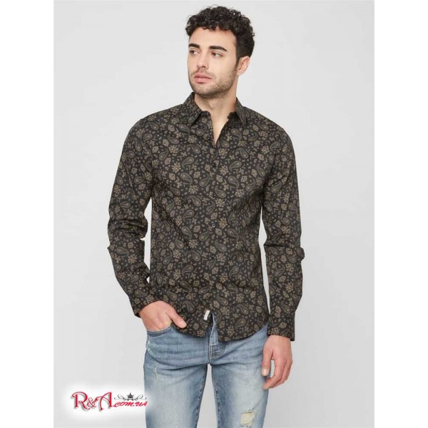 Мужская Рубашка GUESS Factory (Dalton Paisley Shirt) 63905-01 Реактивний Черный