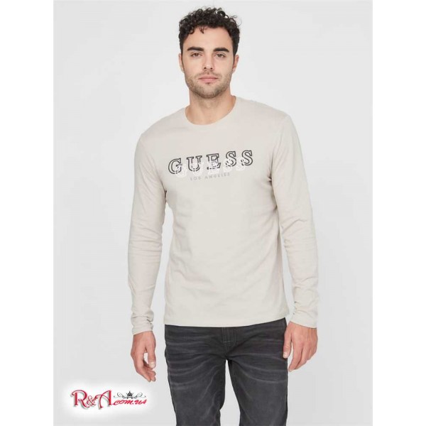 Чоловічий Лонгслів GUESS Factory (Champ Long-Sleeve Logo Tee) 58105-01 Пісокstone