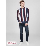 Чоловічий Светр GUESS Factory (Matt Striped Sweater) 63815-01 Silk Синій Мульті