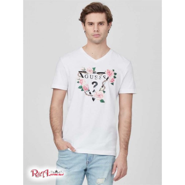 Чоловіча Футболка GUESS Factory (Shane Floral Logo Tee) 63945-01 Pure Білий