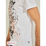 Чоловіча Футболка GUESS (Leopard Brushstroke Tee) 59465-01 Чистий Білий