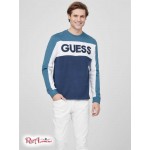 Мужской Пуловер GUESS Factory (Akron Color-Block Logo Pullover) 63795-01 Синий Grotto