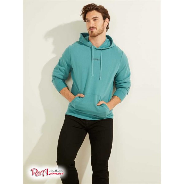 Мужское Худи GUESS (Eco Roy Embroidered Logo Hoodie) 59775-01 Soft Бирюзовый