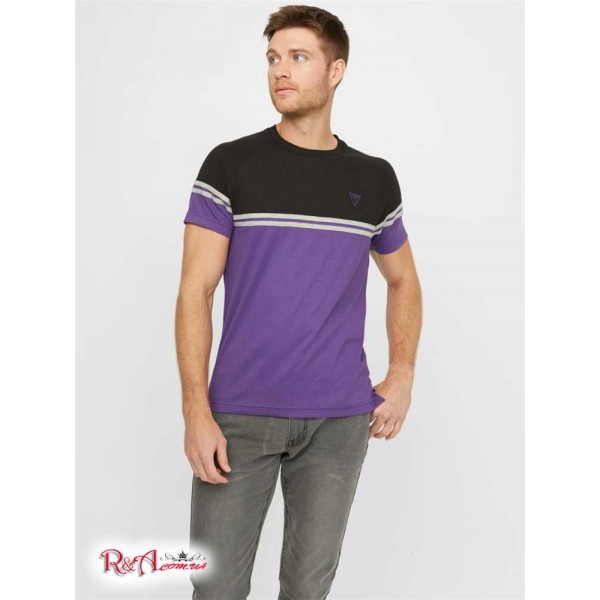 Чоловіча Футболка GUESS Factory (Kido Color-Block Tee) 58485-01 Newcastle Пурпурний