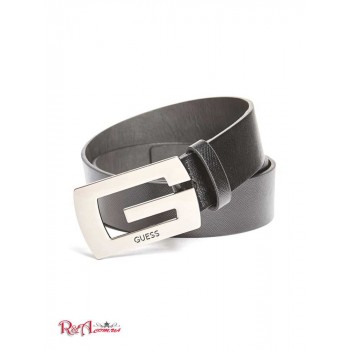 Чоловічий Ремінь (Saffiano Logo Belt) 64075-01 Чорний