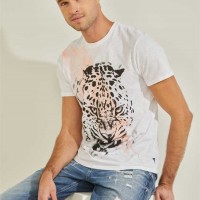 Чоловіча Футболка (Leopard Brushstroke Tee) 59465-01 Чистий Білий