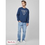 Чоловічий Crewneck GUESS Factory (Scott Logo Crewneck) 58285-01 Silk Синій
