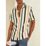 Мужская Рубашка GUESS (Eco Art Stripe Shirt) 59605-01 Artist Stripe Слоновая Кость