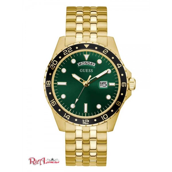 Мужские Часы GUESS (Gold-Tone And Green Sport Watch) 42635-01 Multi