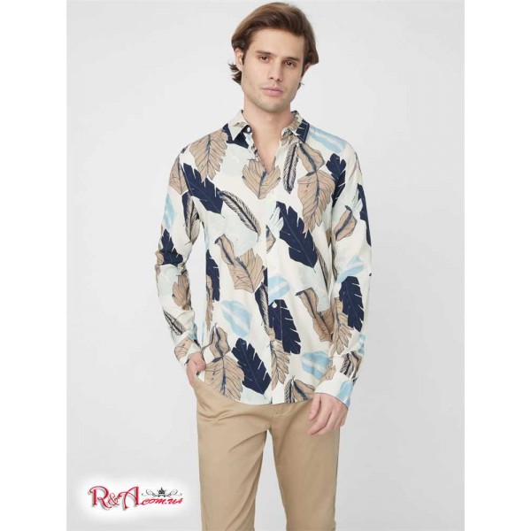 Мужская Рубашка GUESS Factory (Joey Leaf Printed Shirt) 64015-01 QuickПесок Мульти