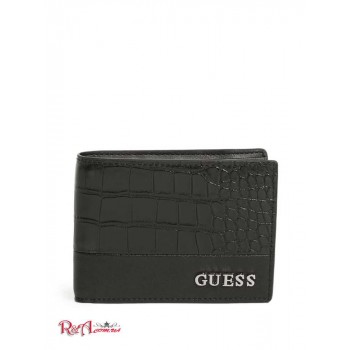 Чоловічий Гаманець (Croc-Embossed Bifold Wallet) 57906-01 Чорний