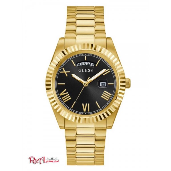 Мужские Часы GUESS (Connoisseur Gold-Tone and Black Analog Watch) 64796-01 Multi