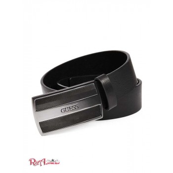 Чоловічий Ремінь (Chevron-Textured Plaque Belt) 64086-01 Чорний