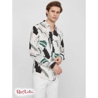 Мужская Рубашка (Joey Leaf Printed Shirt) 64016-01 Pure Белый Мульти