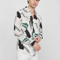 Чоловіча Сорочка (Joey Leaf Printed Shirt) 64016-01 Pure Білий Мульті
