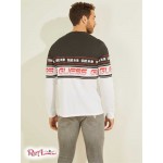 Чоловічий Лонгслів GUESS (Racer Stripe Long-Sleeve Tee) 64746-01 Чистий Білий