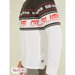 Чоловічий Лонгслів GUESS (Racer Stripe Long-Sleeve Tee) 64746-01 Чистий Білий