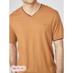 Мужская Футболка GUESS Factory (Armin V-Neck Tee) 63846-01 Коричневый Topaz