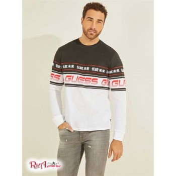 Чоловічий Лонгслів (Racer Stripe Long-Sleeve Tee) 64746-01 Чистий Білий