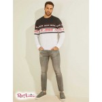 Чоловічий Лонгслів GUESS (Racer Stripe Long-Sleeve Tee) 64746-01 Чистий Білий