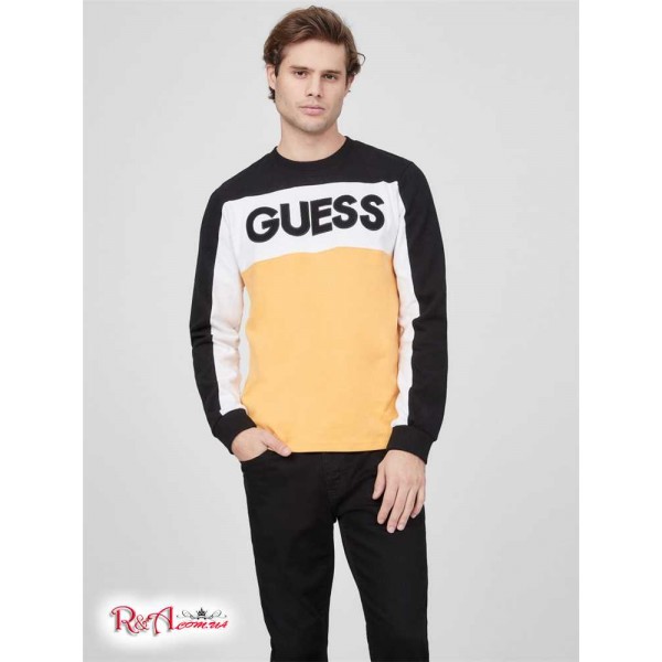 Мужской Пуловер GUESS Factory (Akron Color-Block Logo Pullover) 63796-01 Dusty Apricot