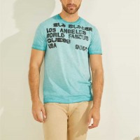 Мужская Футболка (LA Stencil Tee) 64726-01 Soft Бирюзовый Мульти