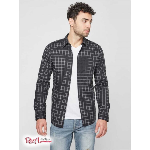 Мужская Рубашка GUESS Factory (Hale Grid Shirt) 63937-01 Реактивний Черный Мульти