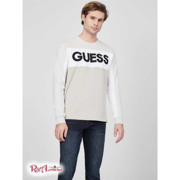 Мужской Пуловер GUESS Factory (Akron Color-Block Logo Pullover) 63797-01 Marble Серый