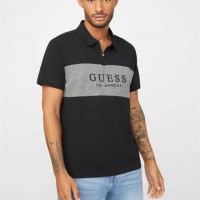 Чоловіче Поло (Stuy Blocked Johny Zip-Up Polo) 63877-01 Реактивний Чорний