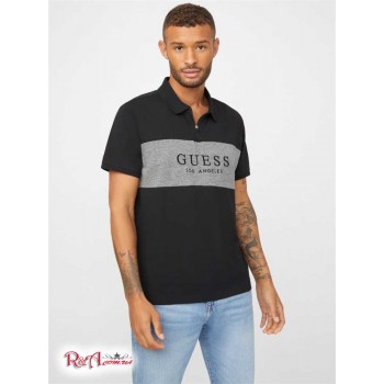 Чоловіче Поло (Stuy Blocked Johny Zip-Up Polo) 63877-01 Реактивний Чорний