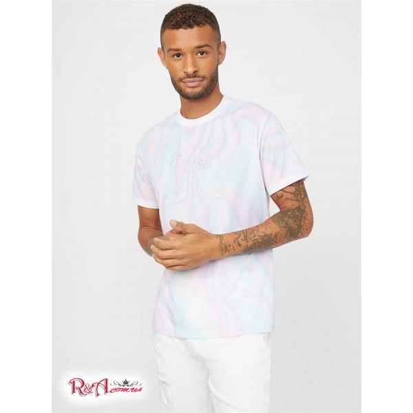 Чоловіча Футболка GUESS Factory (Swirly Iridescent Tee) 63957-01 Чистий Білий Мульти